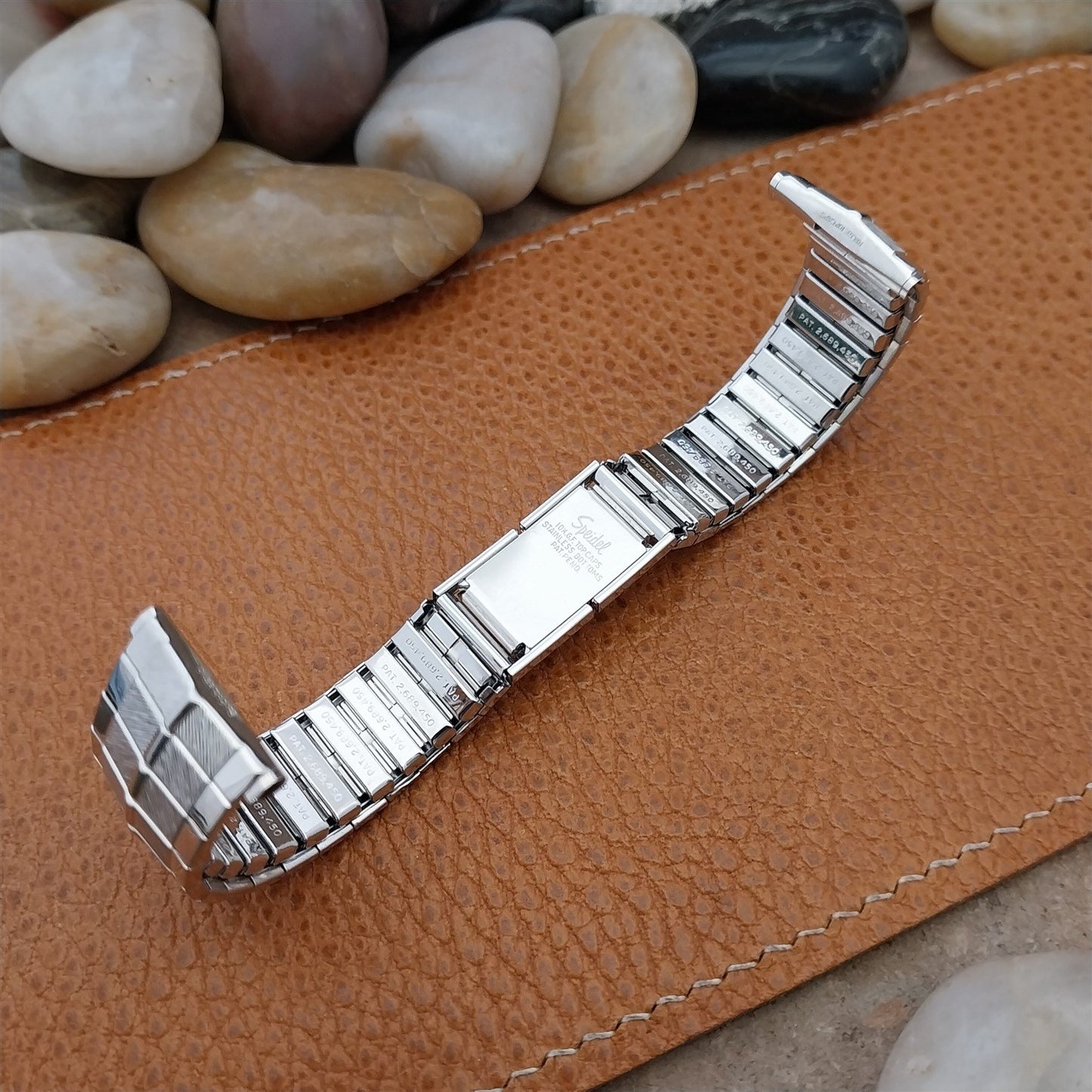 19mm 18mm White Gold-Filled Speidel USA 1970s Unused Vintage Watch Band