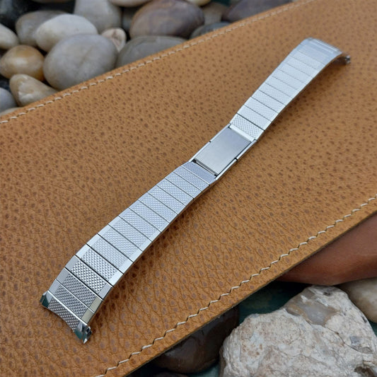 19mm 18mm 10K White Gold-Filled Long Speidel USA nos Classic Vintage Watch Band