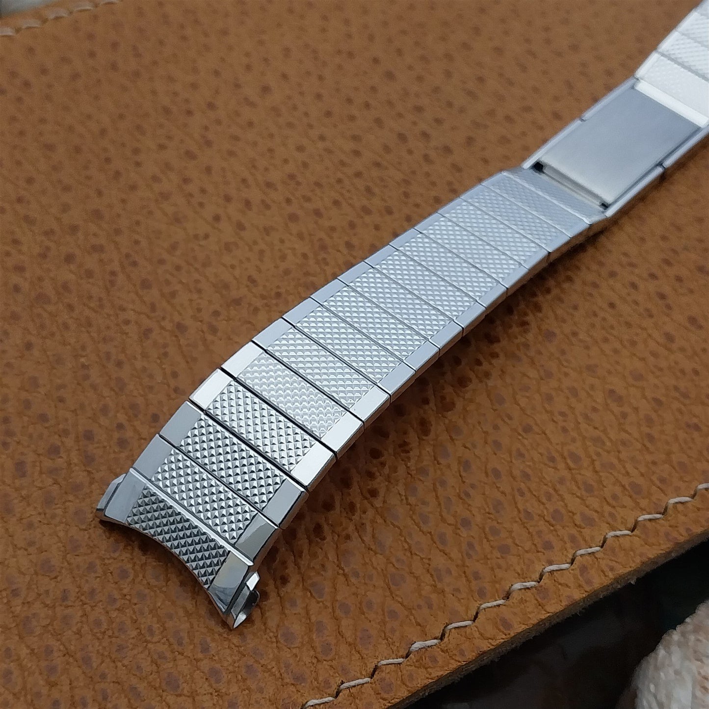 19mm 18mm 10K White Gold-Filled Long Speidel USA nos Classic Vintage Watch Band