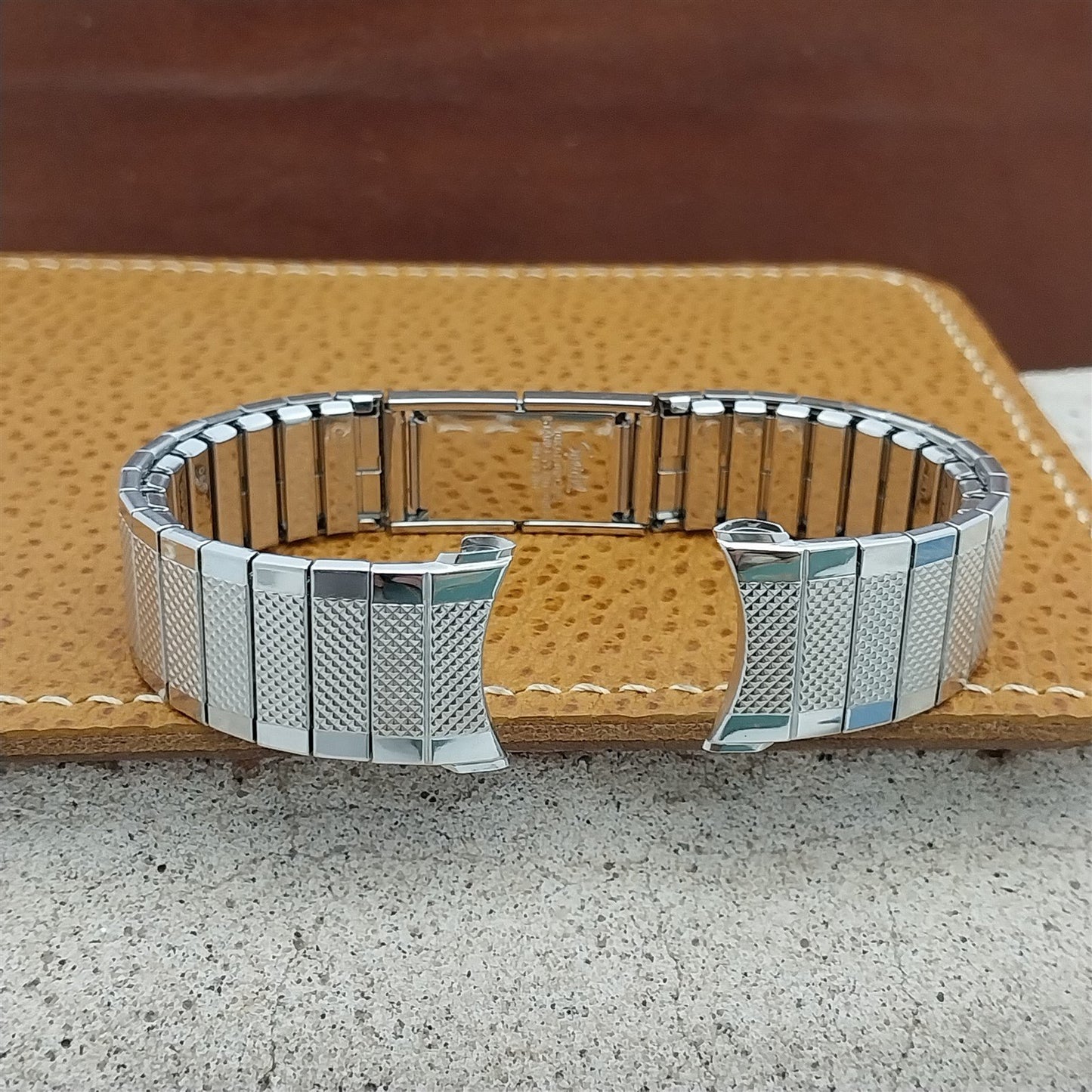 19mm 18mm 10K White Gold-Filled Long Speidel USA nos Classic Vintage Watch Band
