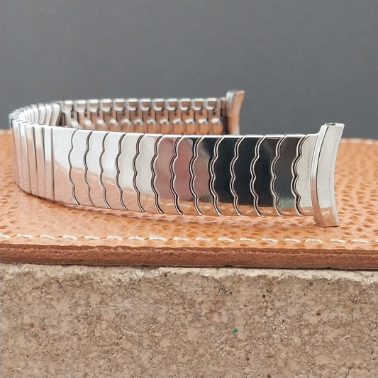 1958 10k White Gold Filled Classic Long nos Vintage Watch Band Speidel USA