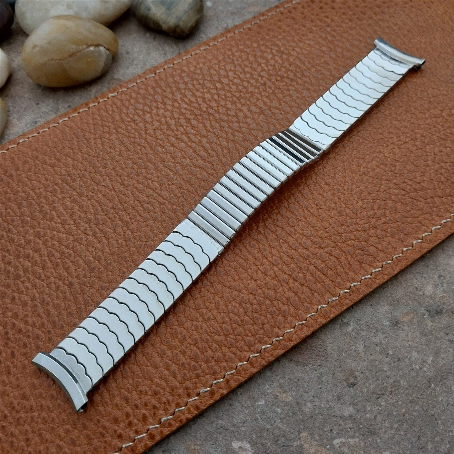 1958 10k White Gold Filled Classic Long nos Vintage Watch Band Speidel USA