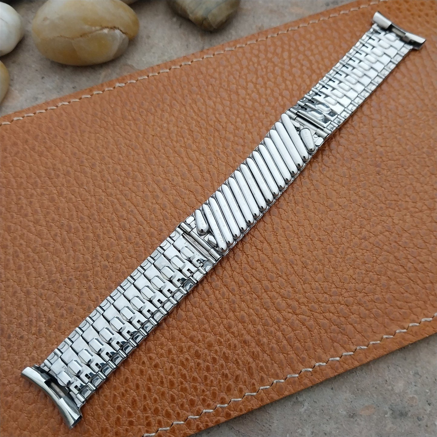 1958 10k White Gold Filled Classic Long nos Vintage Watch Band Speidel USA