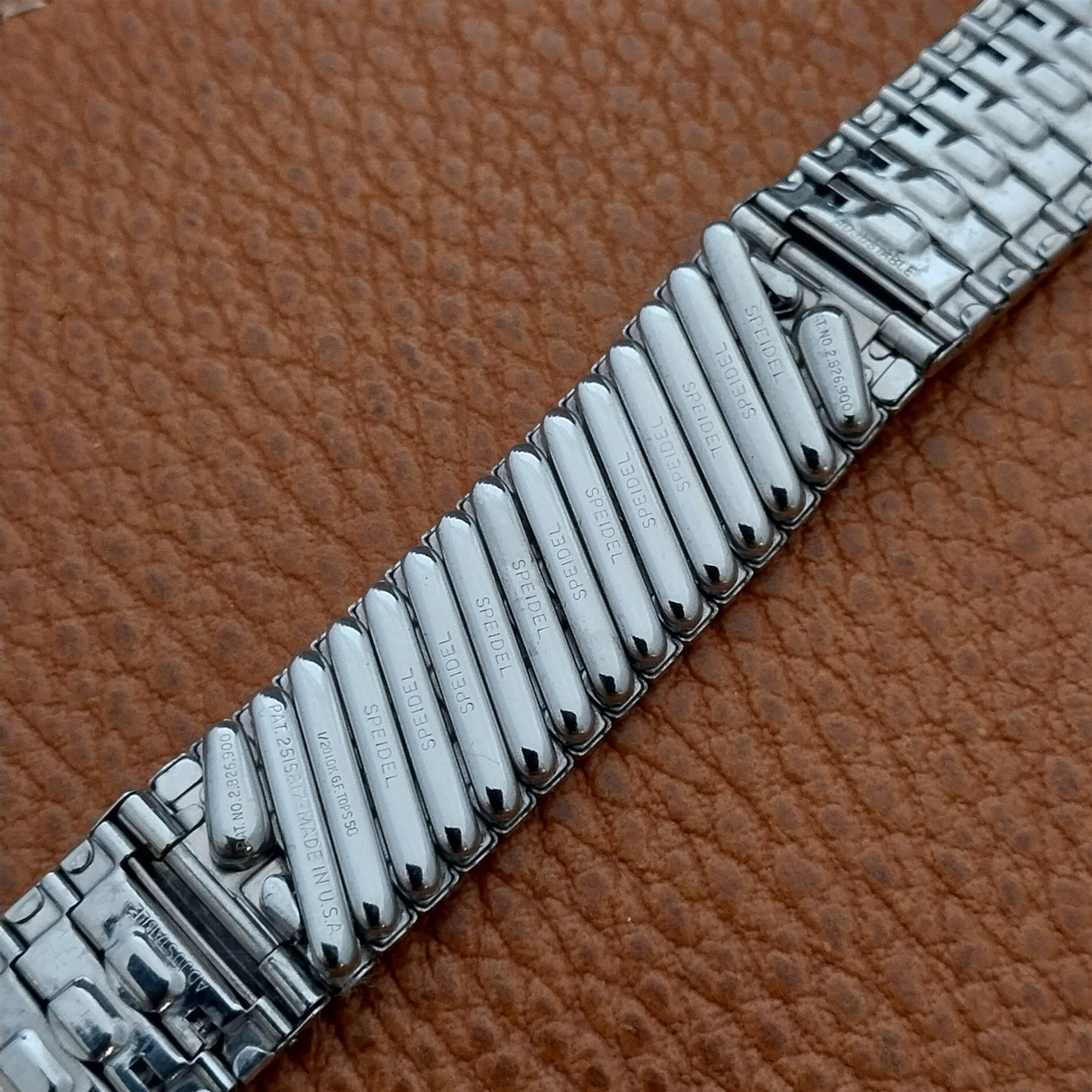 1958 10k White Gold Filled Classic Long nos Vintage Watch Band Speidel USA