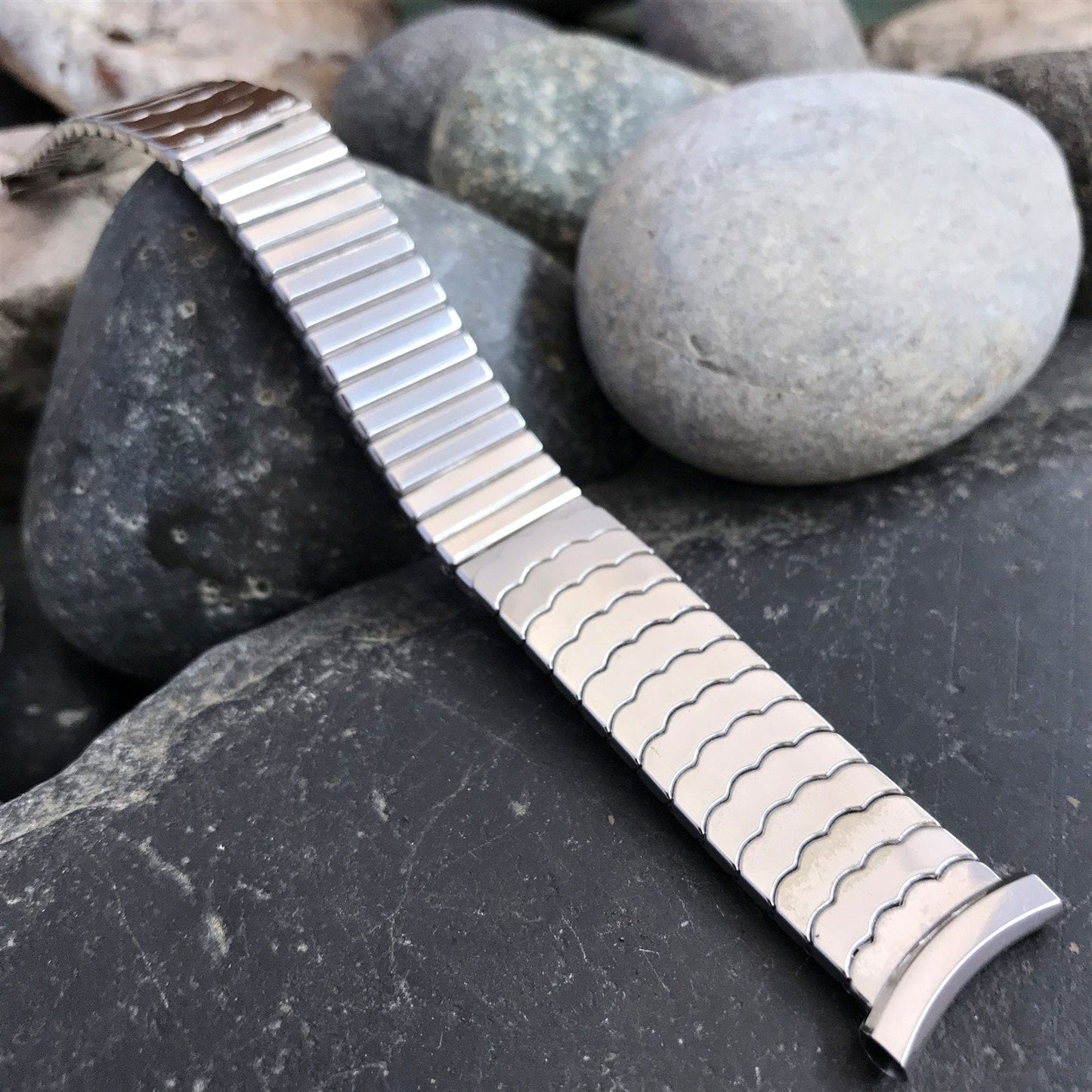 1958 10k White Gold Filled Classic Long nos Vintage Watch Band Speidel USA