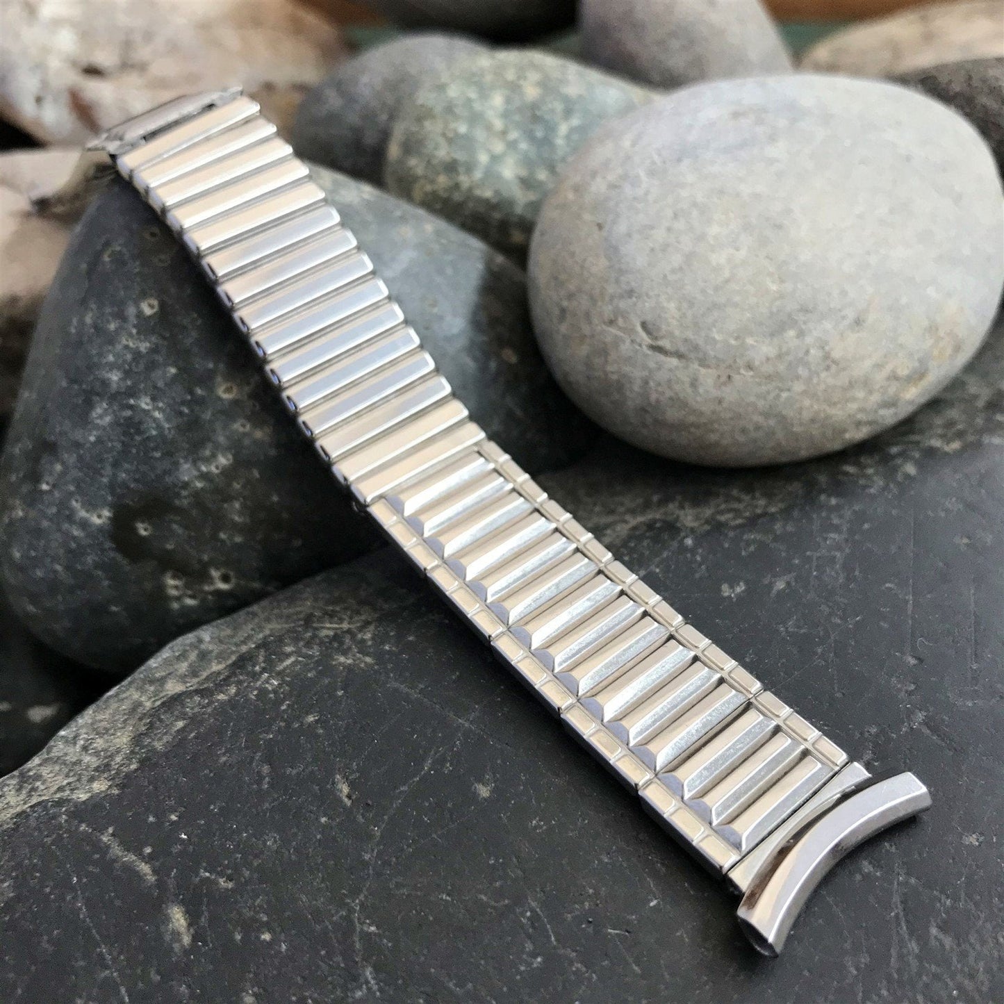 1957 10k White Gold Filled Classic Long nos Vintage Watch Band Speidel USA