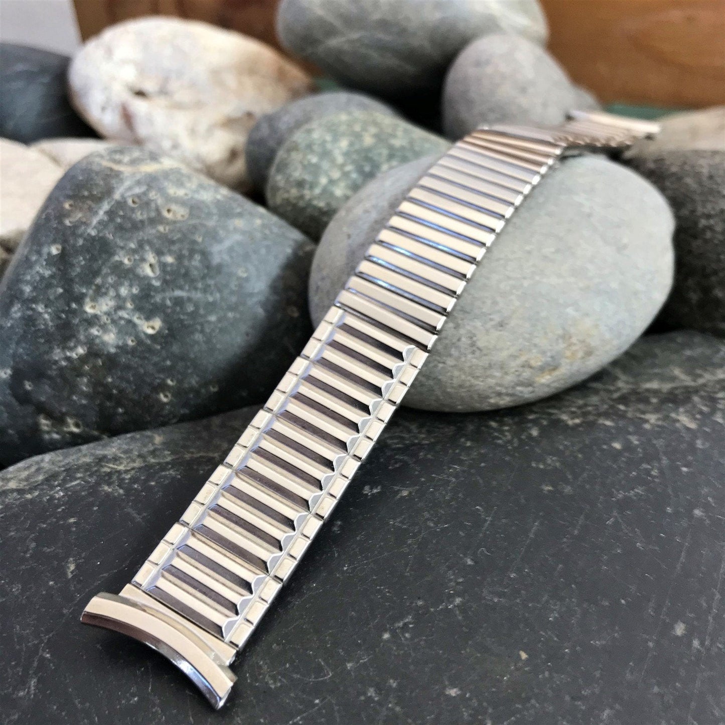 1957 10k White Gold Filled Classic Long nos Vintage Watch Band Speidel USA