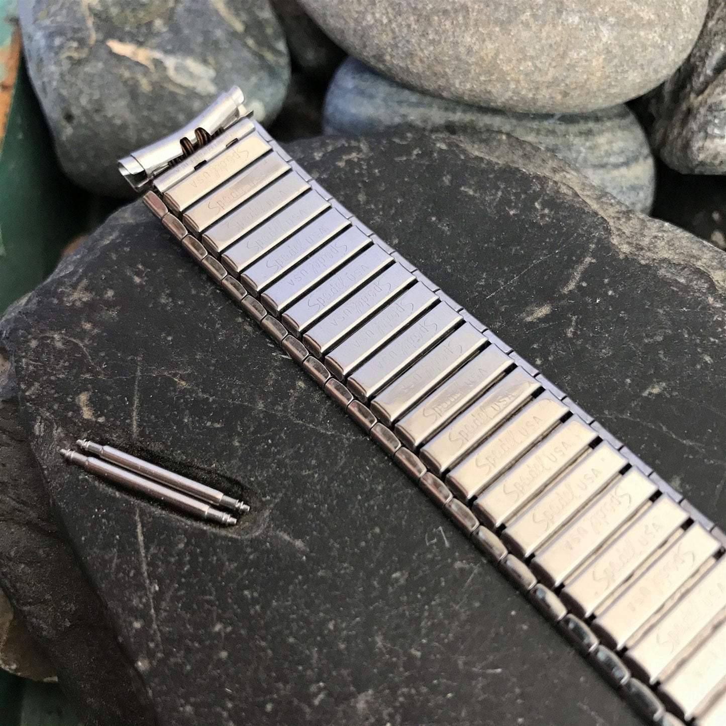 19mm Speidel USA Wide Stainless Steel Expansion nos Vintage Watch Band