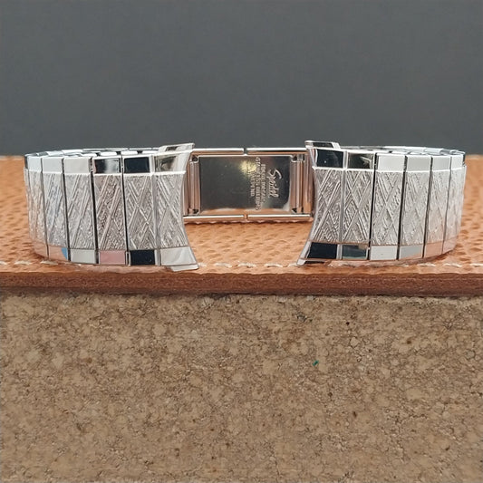 Vintage 19mm 18mm 17mm White Gold-Filled Speidel Classic Long Unused Watch Band