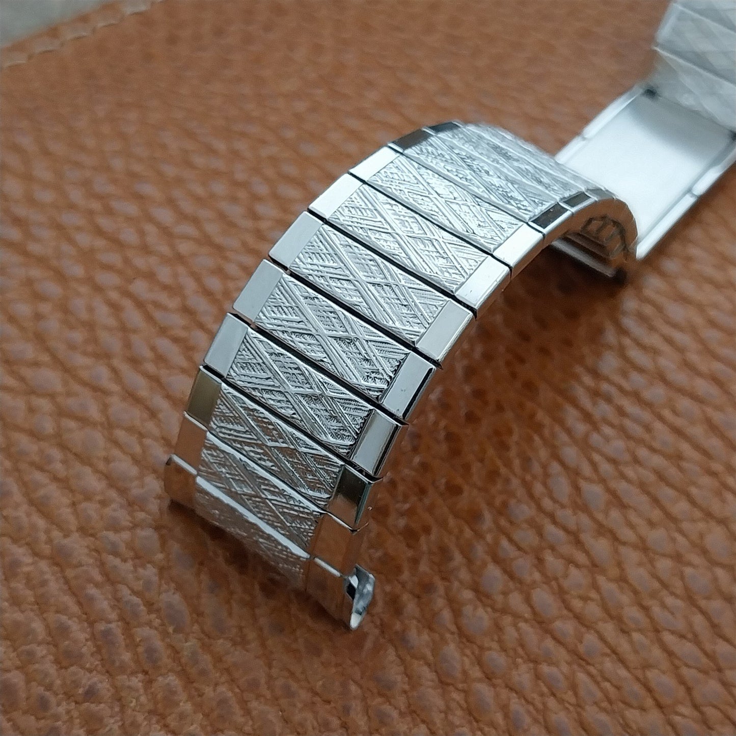 Vintage 19mm 18mm 17mm White Gold-Filled Speidel Classic Long Unused Watch Band