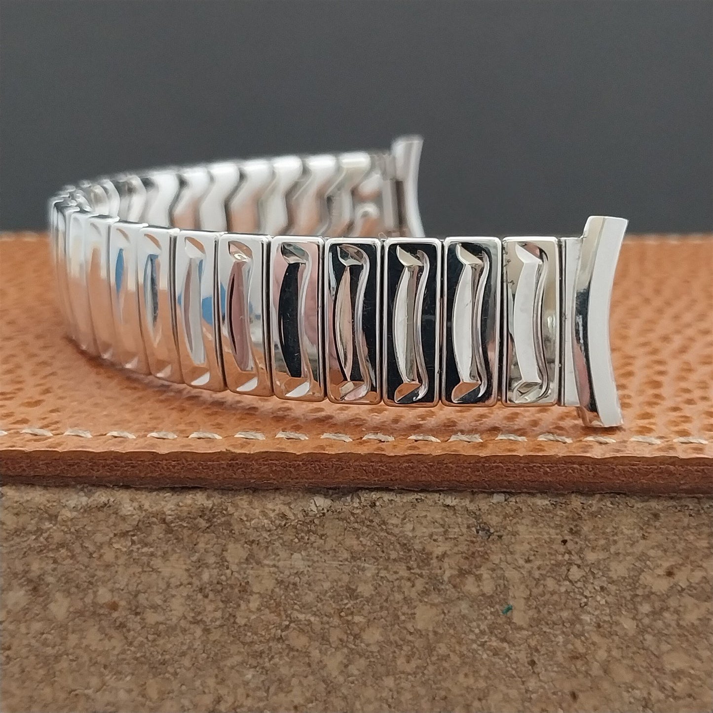 1958 Vintage 19mm 18mm 16mm Speidel Scimitar White Gold Filled Unused Watch Band