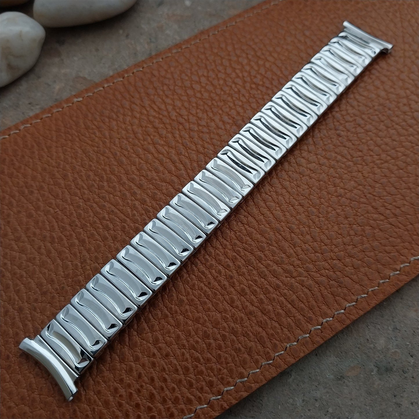 1958 Vintage 19mm 18mm 16mm Speidel Scimitar White Gold Filled Unused Watch Band