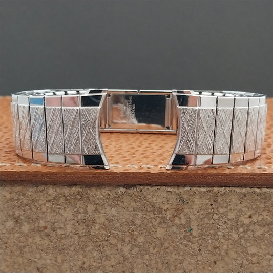 Vintage 19mm 18mm 17mm White Gold-Filled Speidel Enfield NOS Unused Watch Band