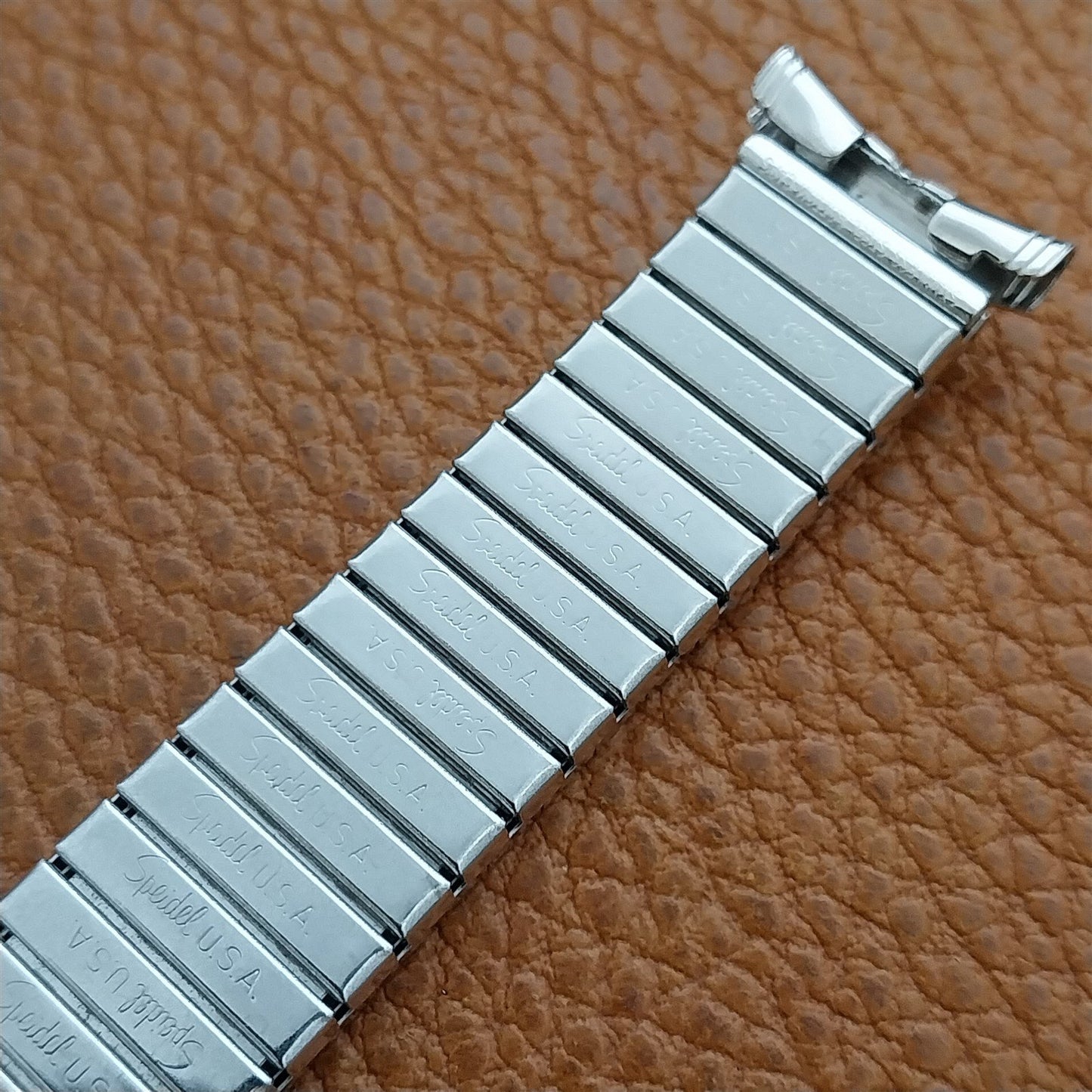 19mm 18mm 16mm White Gold-Filled Speidel Slalom Unused 1970s Vintage Watch Band