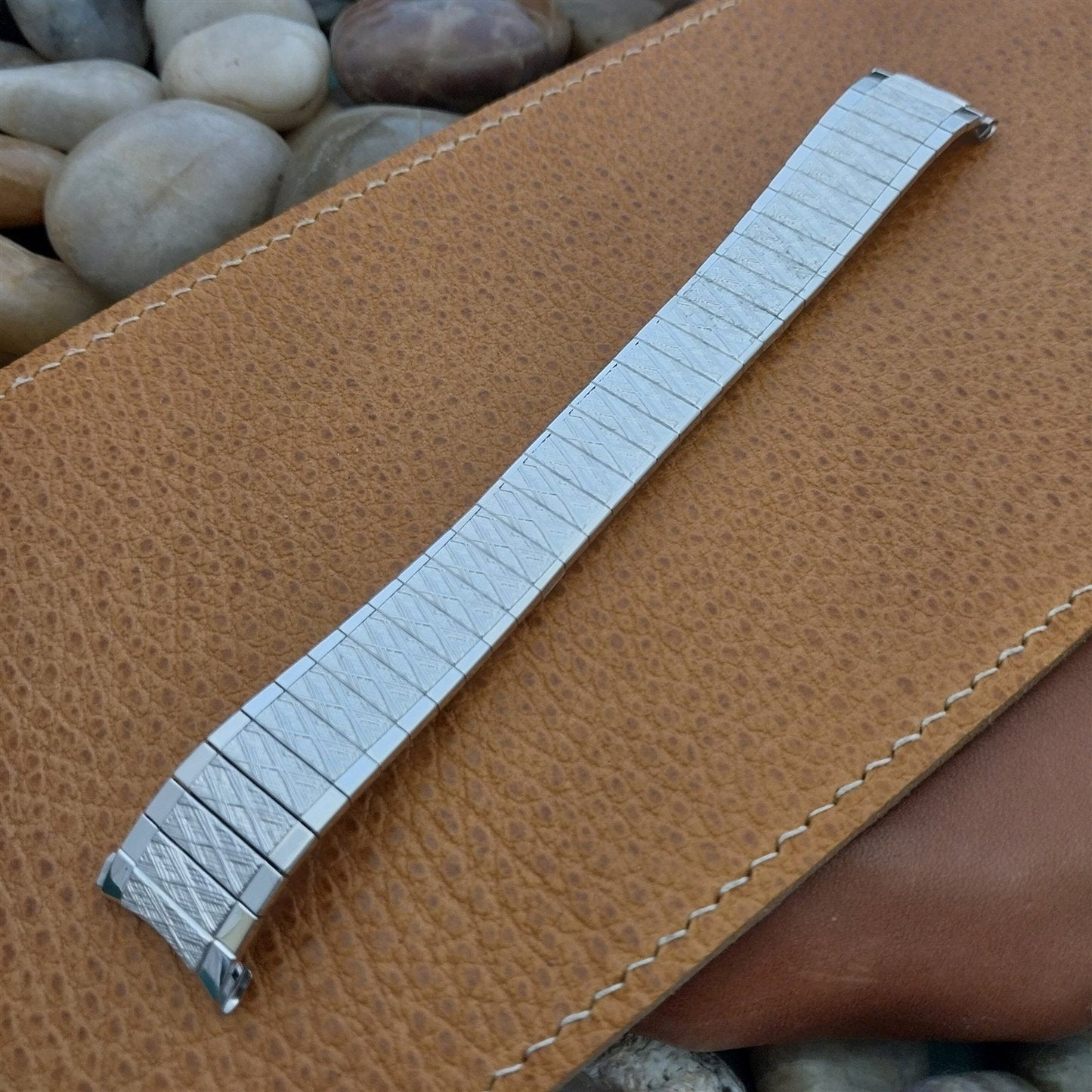 19mm 18mm 1970s Vintage Watch Band 10K White Gold-Filled Speidel Classic