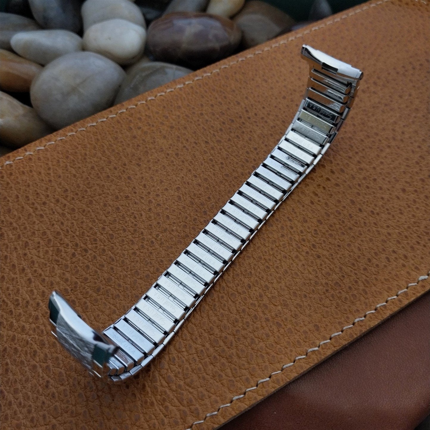 19mm 18mm 1970s Vintage Watch Band 10K White Gold-Filled Speidel Classic