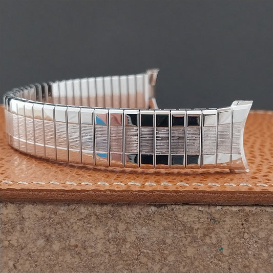 Vintage White Gold-Filled Long Speidel Cobra Unused nos Classic 1970s Watch Band