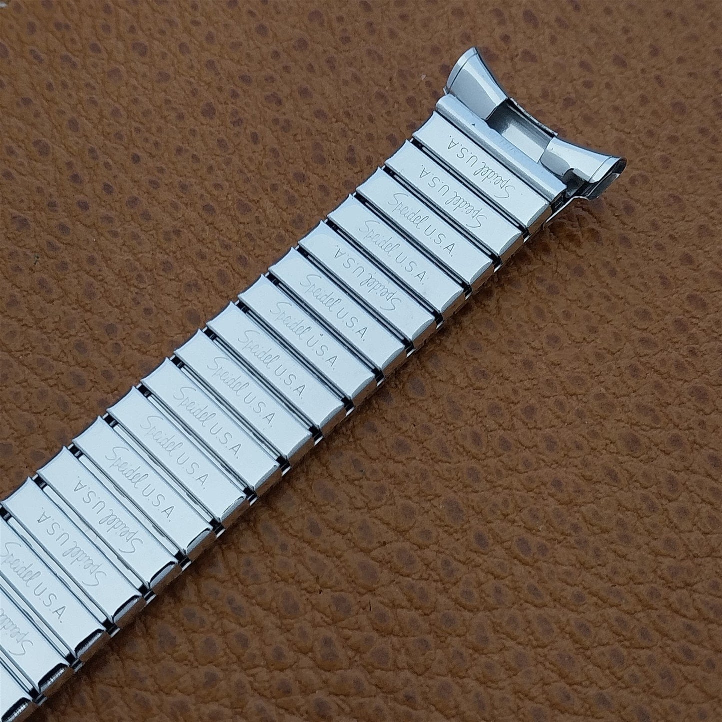 10k White Gold-Filled Long Speidel USA Unused nos 1970s Vintage Watch Band