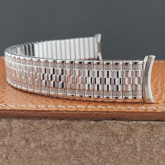 1962 Speidel Camelot White Gold Filled Long Classic nos Vintage Watch Band