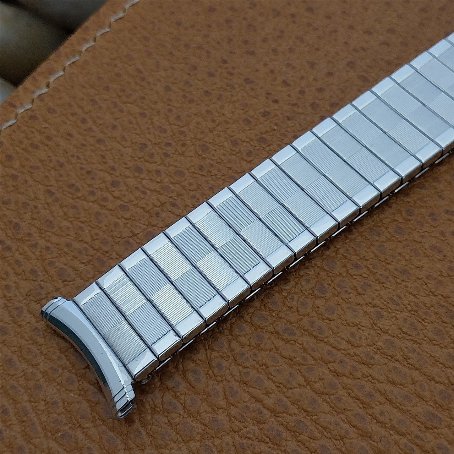 19mm 18mm 16mm 10K White Gold-Filled Speidel Domino Unused Vintage Watch Band