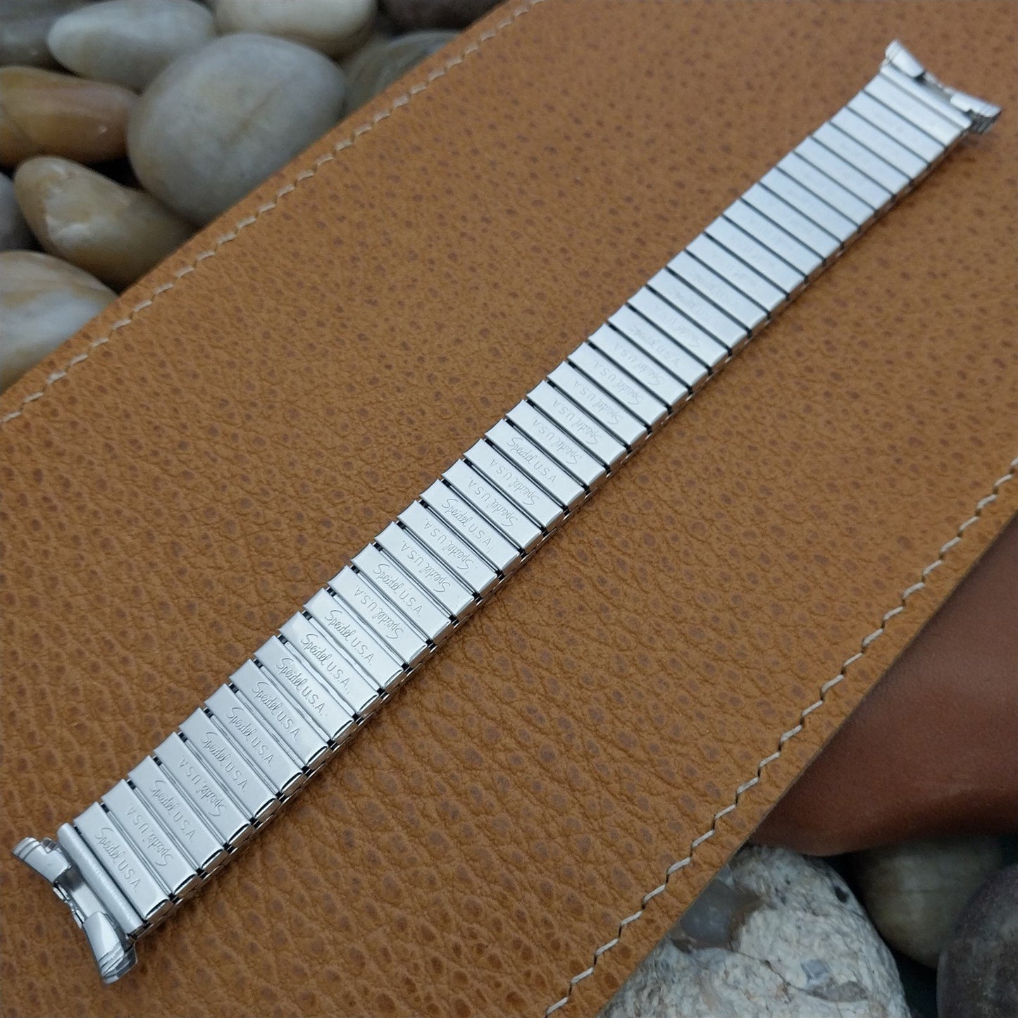 19mm 18mm 16mm 10K White Gold-Filled Speidel Domino Unused Vintage Watch Band