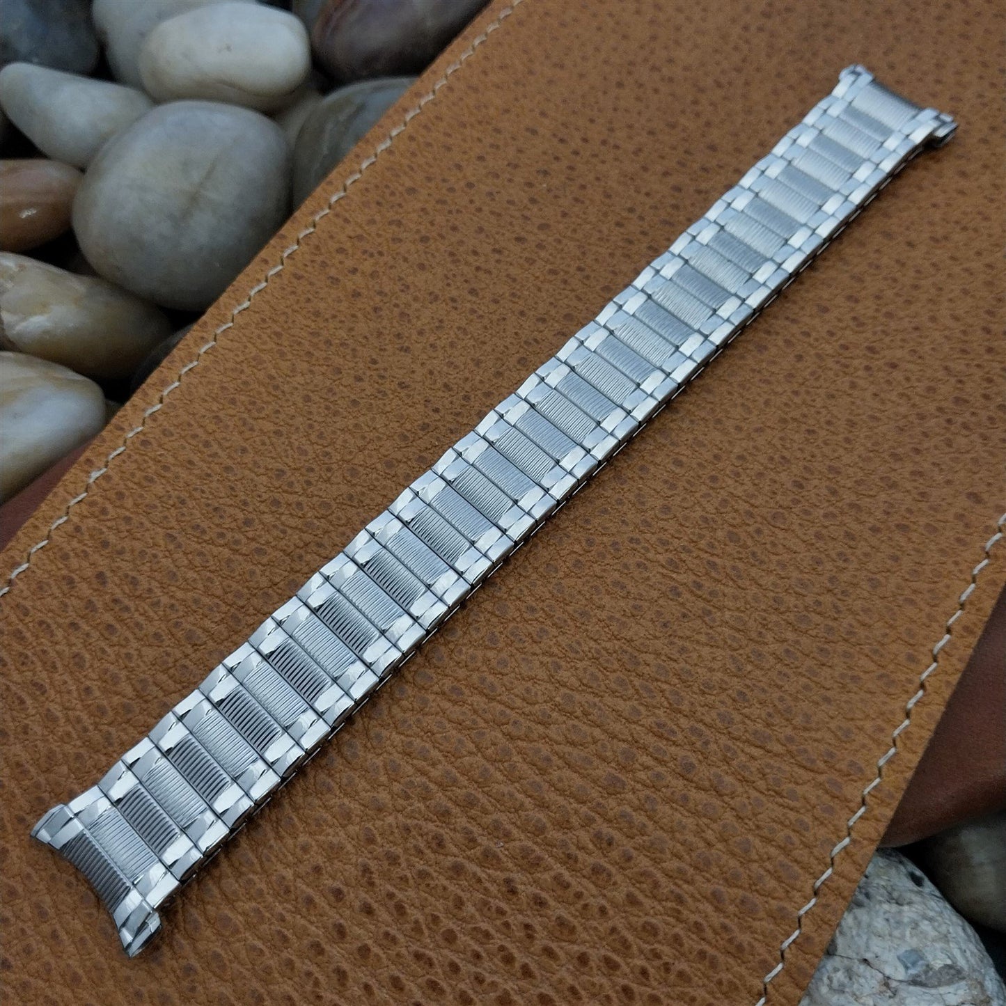 19mm 18mm 1964 White Gold-Filled Speidel Colossus Unused nos Vintage Watch Band