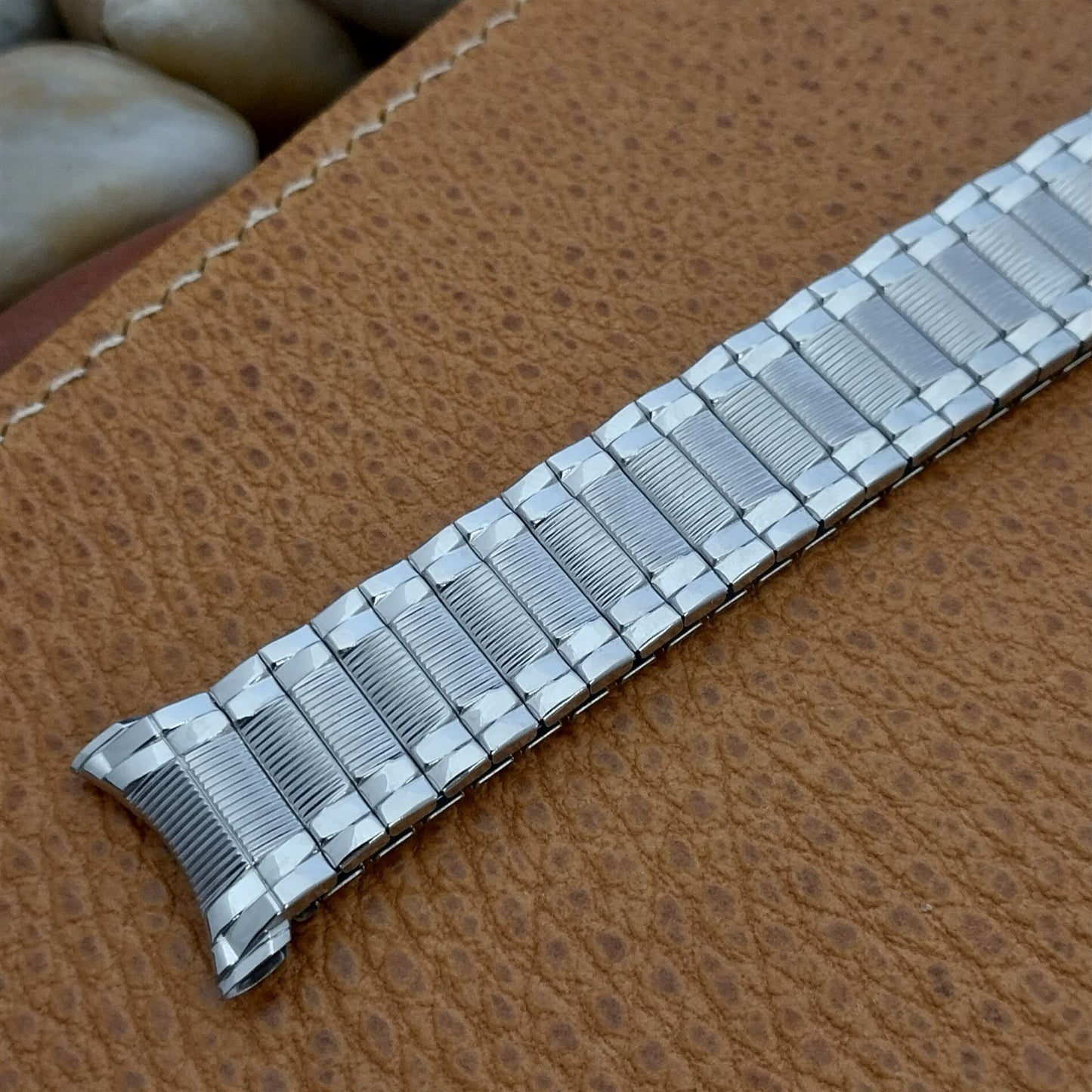 19mm 18mm 1964 White Gold-Filled Speidel Colossus Unused nos Vintage Watch Band