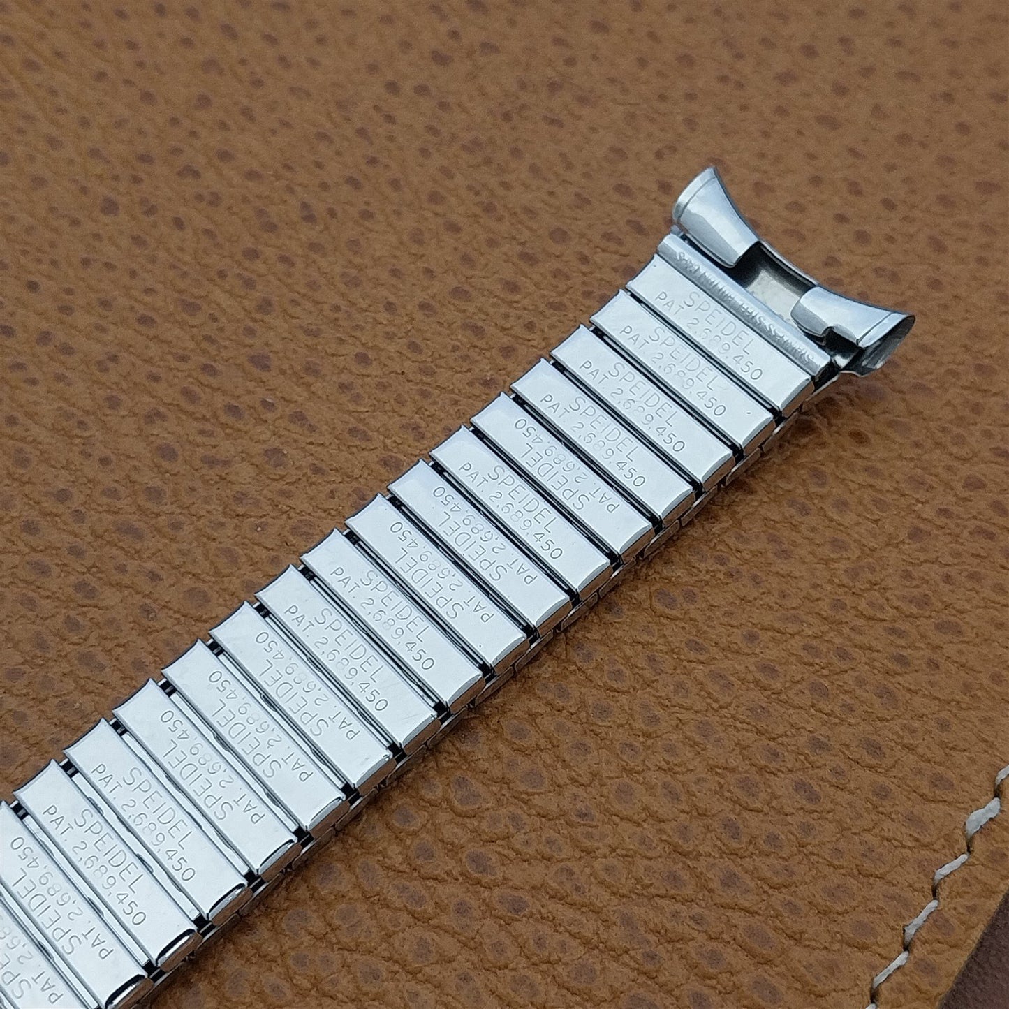 19mm 18mm 1964 White Gold-Filled Speidel Colossus Unused nos Vintage Watch Band