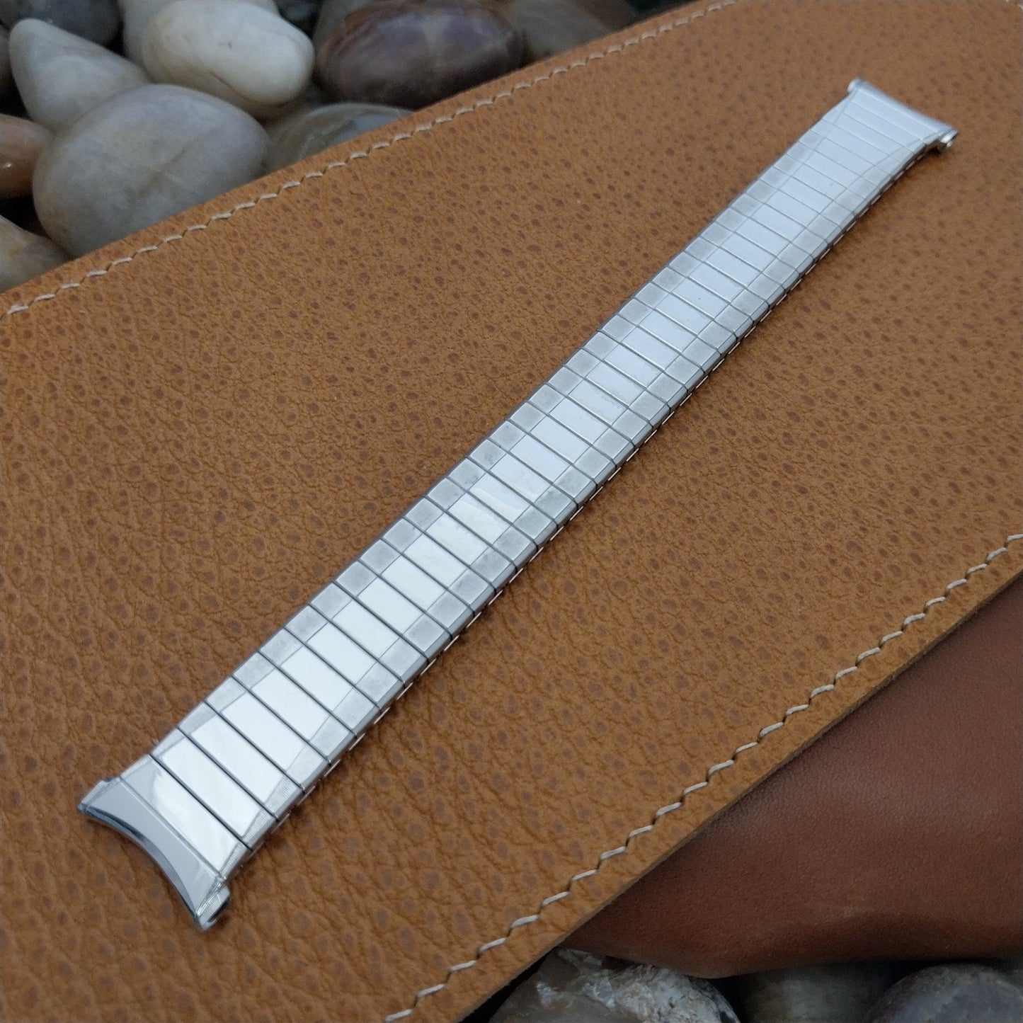 19mm 18mm 16mm White Gold Filled Classic Speidel USA nos 1966 Vintage Watch Band