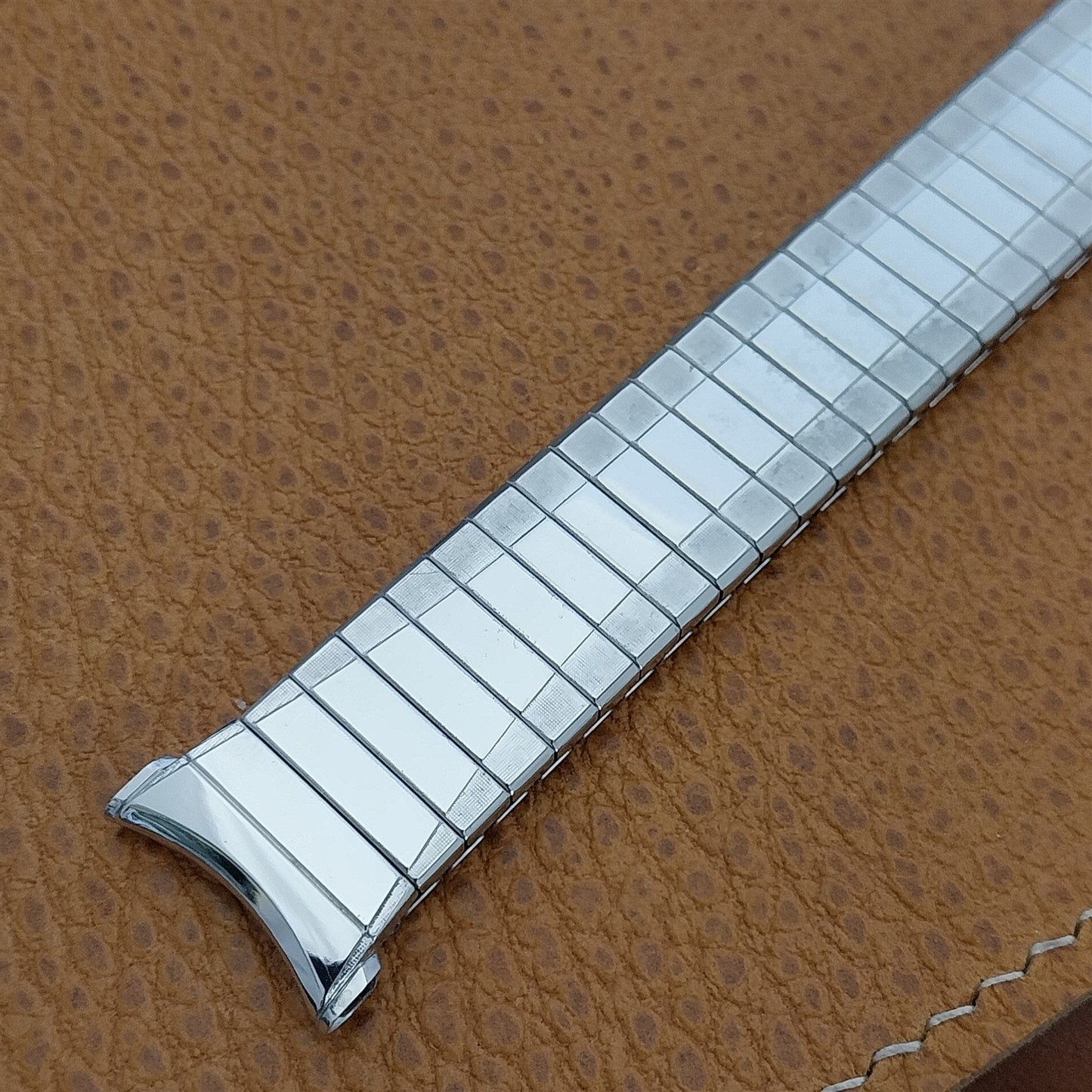 19mm 18mm 16mm White Gold Filled Classic Speidel USA nos 1966 Vintage Watch Band