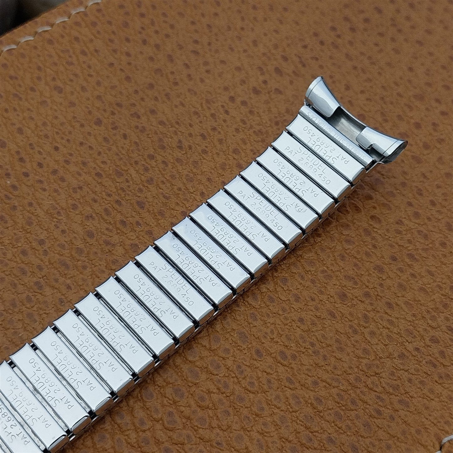 19mm 18mm 16mm White Gold Filled Classic Speidel USA nos 1966 Vintage Watch Band