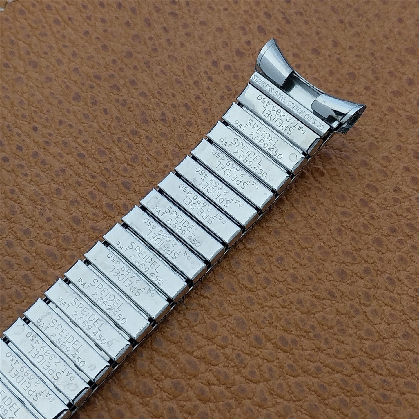 Vintage Long 1970 Speidel Valencia 19mm 18mm Stainless Steel Unused Watch Band