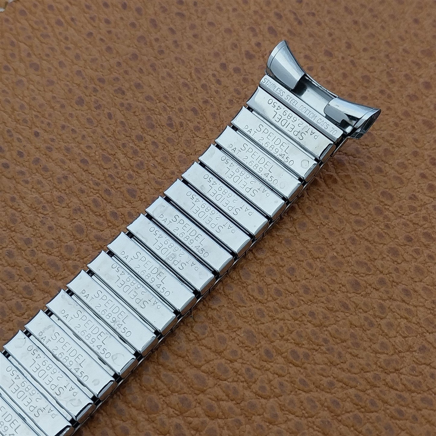 Vintage Long 1970 Speidel Valencia 19mm 18mm Stainless Steel Unused Watch Band