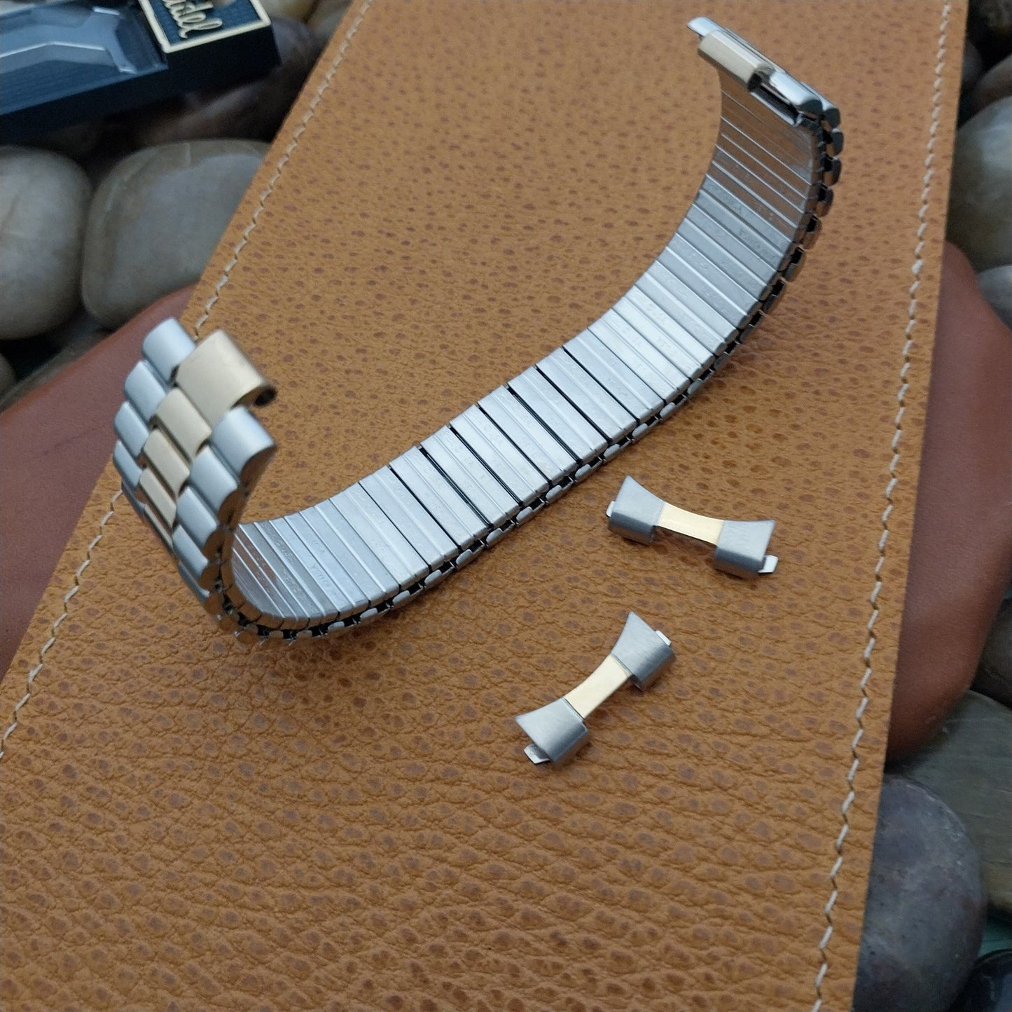 20mm USA Made Speidel Euroflex Gold & Stainless Steel NOS Vintage Watch Band