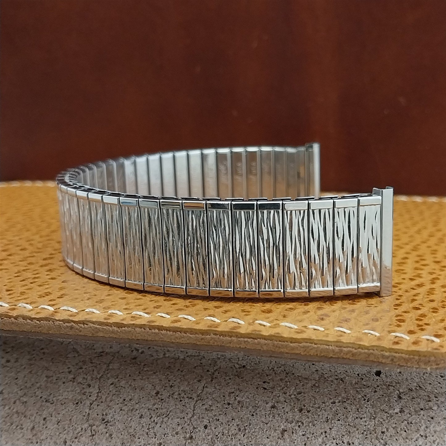 1970s USA 17.2mm Stainless Steel Speidel Valencia Unused Vintage Watch Band