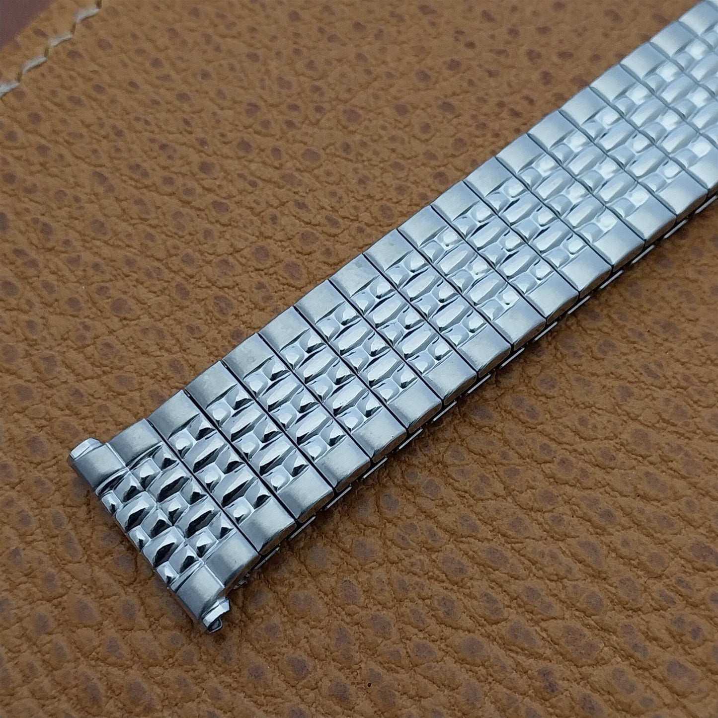 Stainless Steel Rice Beads Speidel USA Tempest nos 1966 Vintage Watch Band