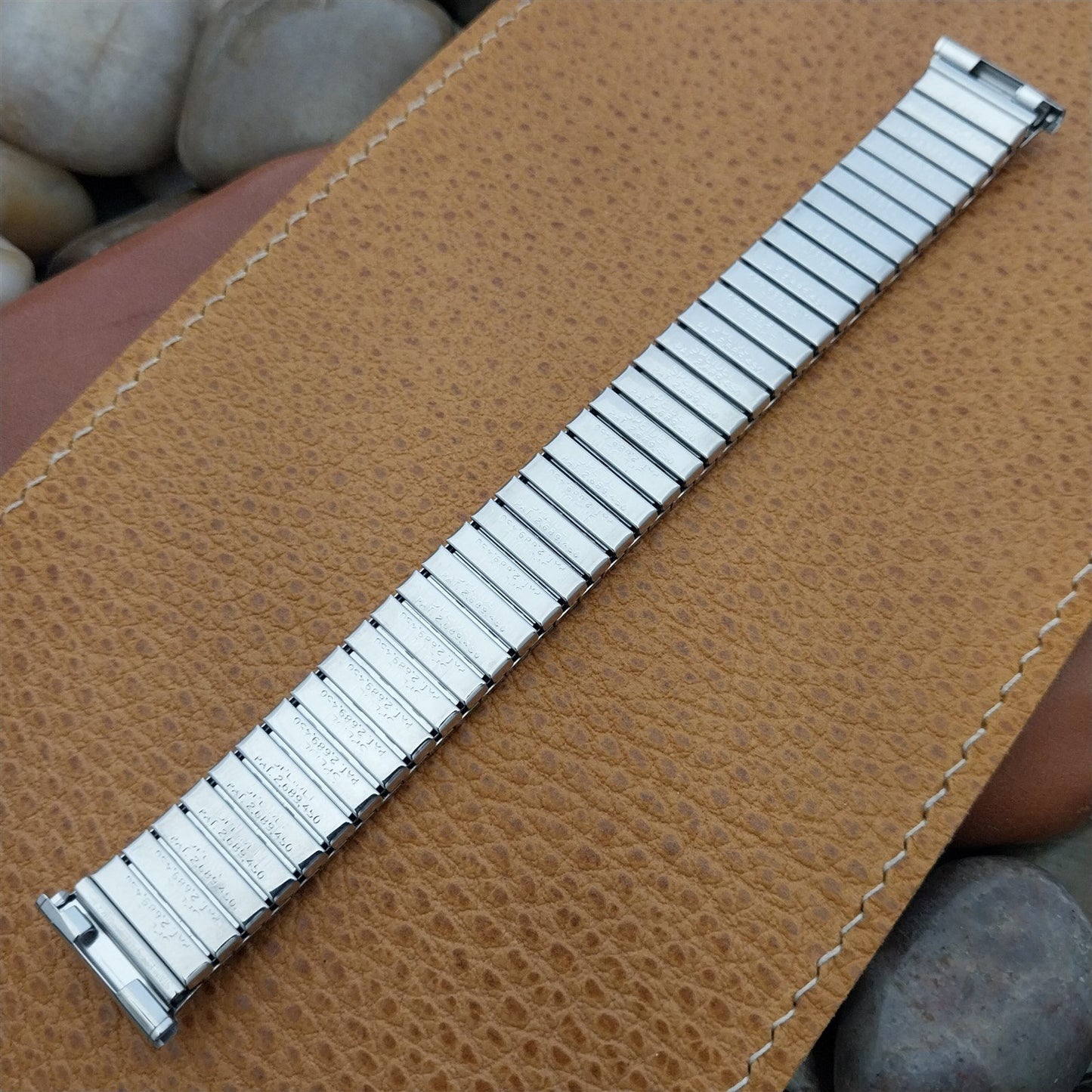 Stainless Steel Rice Beads Speidel USA Tempest nos 1966 Vintage Watch Band