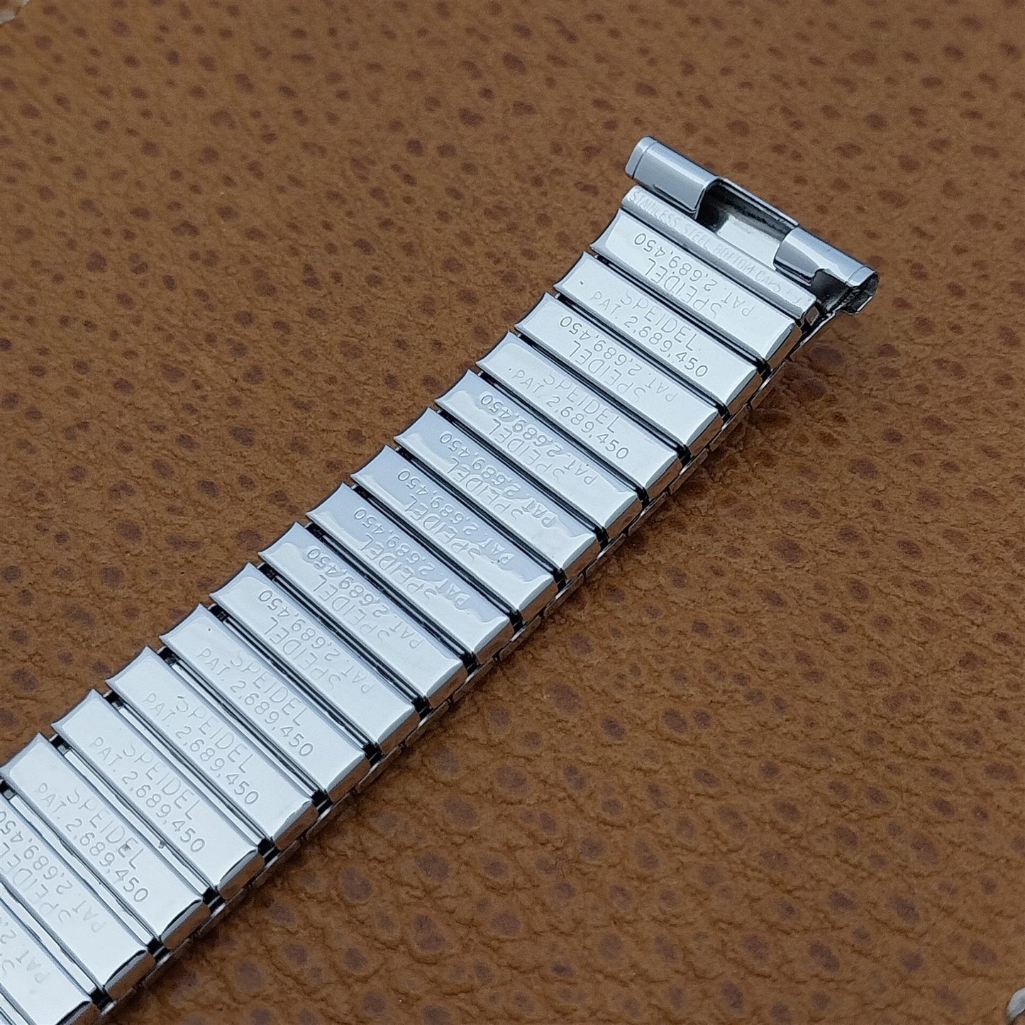 Vintage 19mm 18mm 17mm White Gold Filled Long Speidel Scope 1969 Watch Band