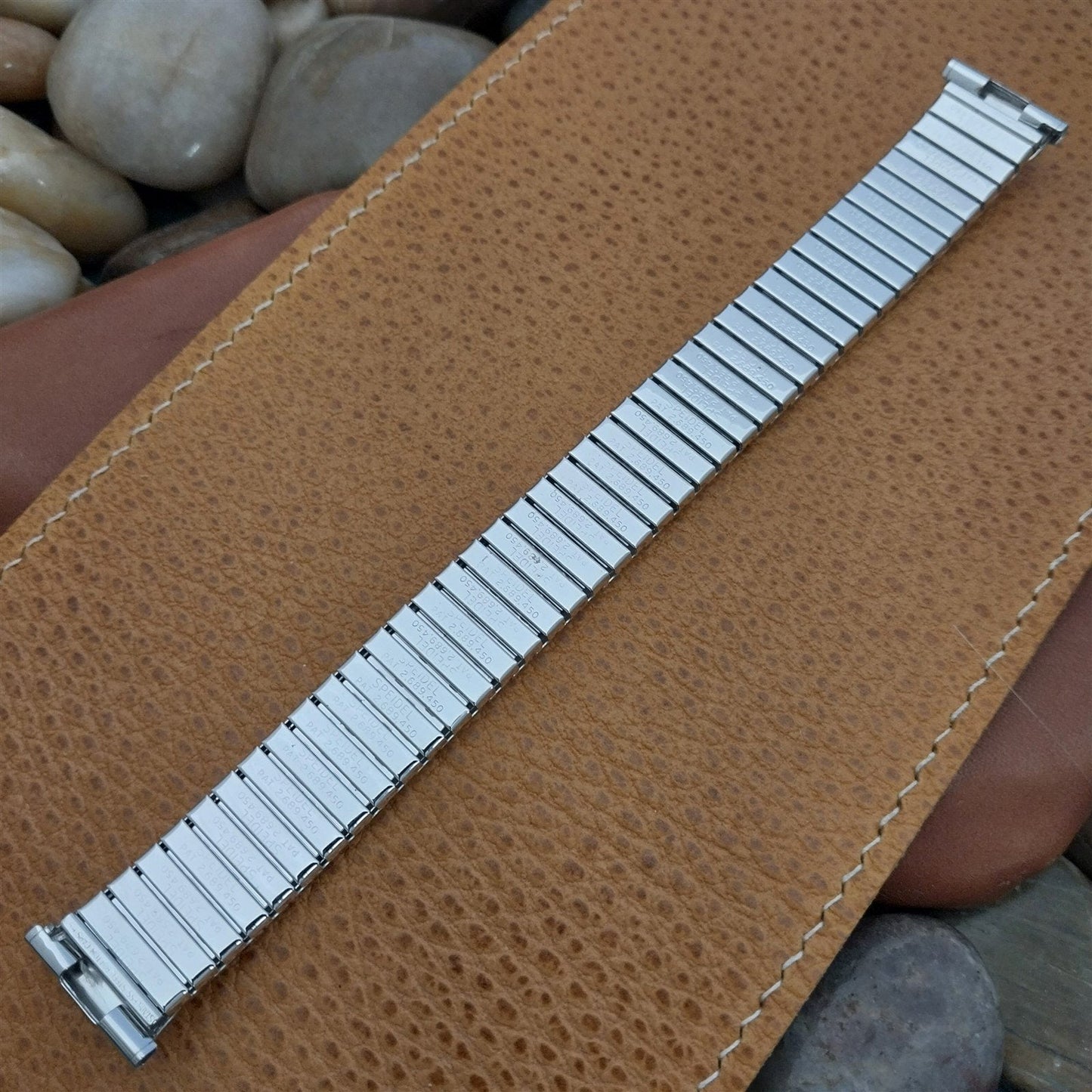 Vintage 19mm 18mm 17mm White Gold Filled Long Speidel Scope 1969 Watch Band