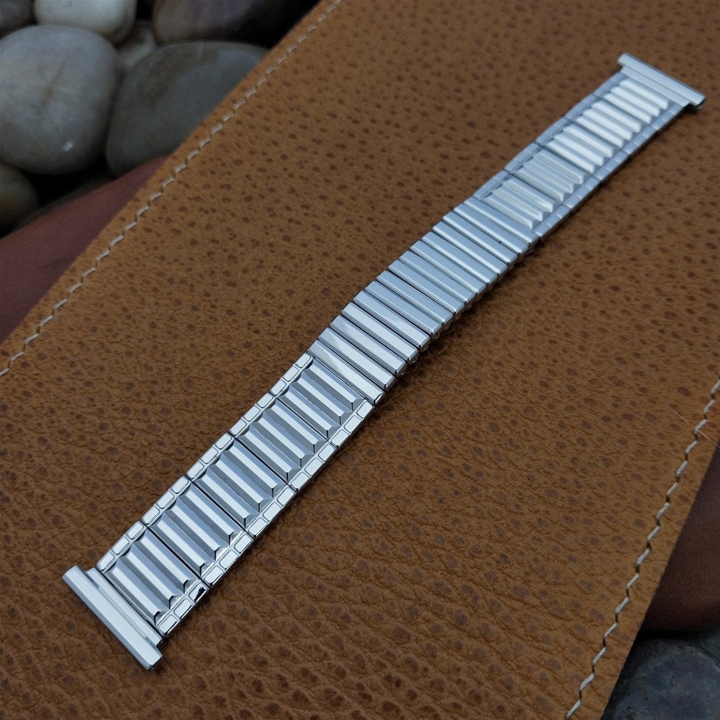 1957 10k White Gold Filled Classic Fort Knox Vintage Watch Band nos Speidel