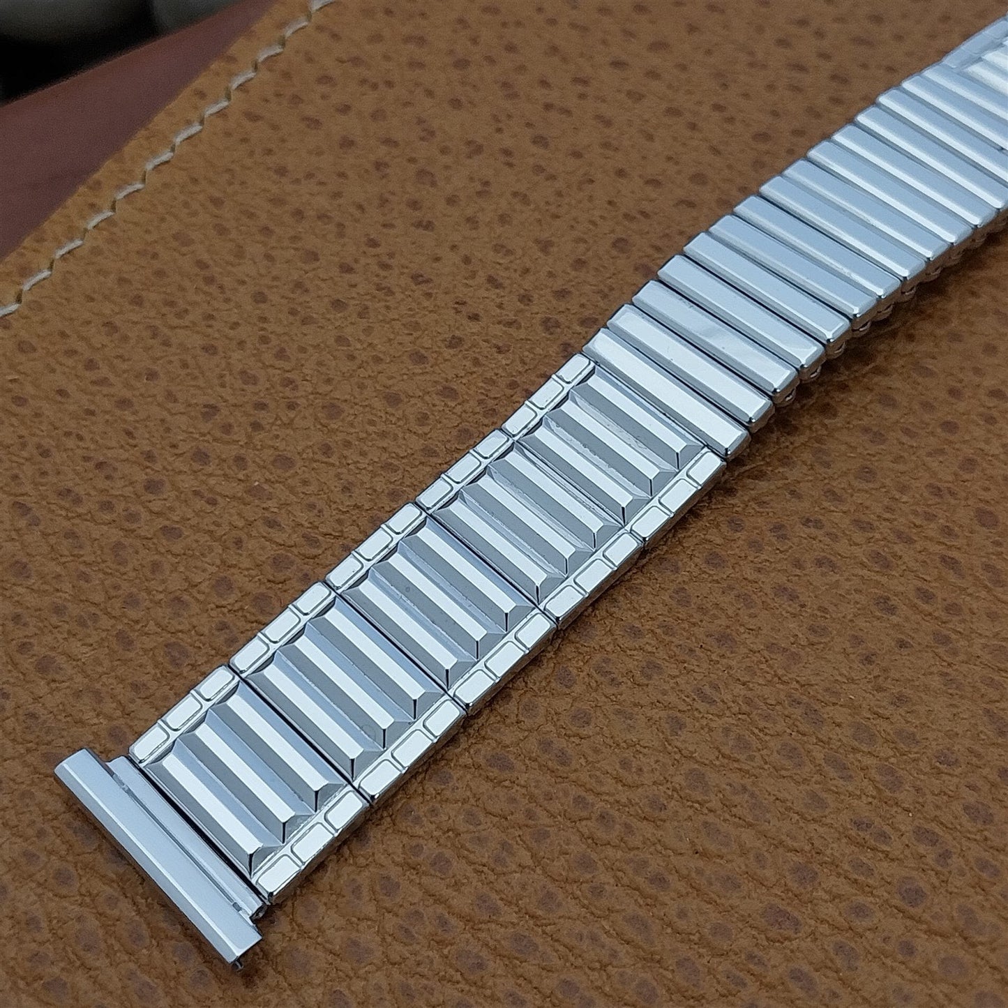 1957 10k White Gold Filled Classic Fort Knox Vintage Watch Band nos Speidel