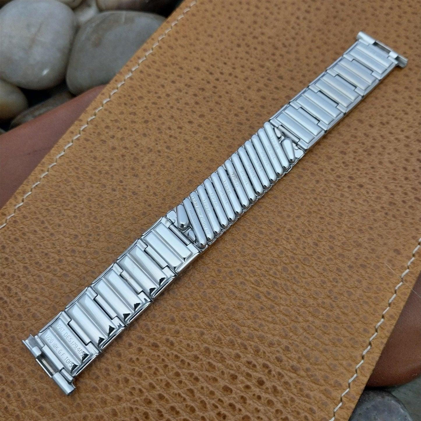 1957 10k White Gold Filled Classic Fort Knox Vintage Watch Band nos Speidel