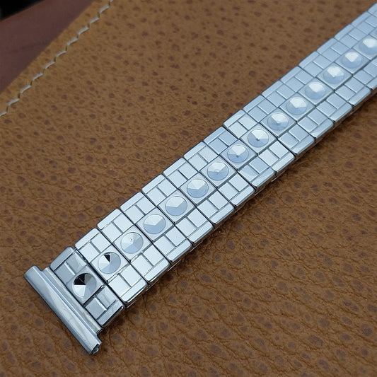 1958 10k White Gold-Filled 19mm Speidel USA Bullseye nos Vintage Watch Band