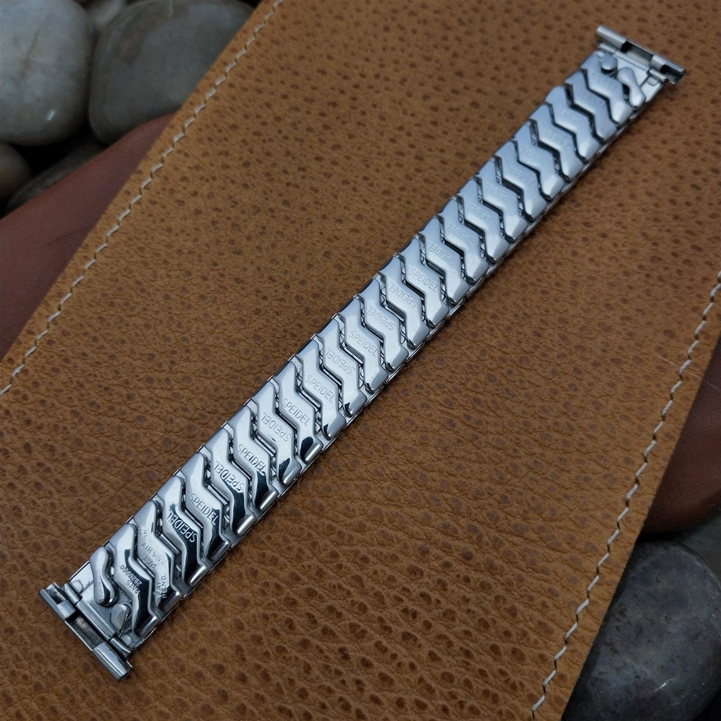 1958 10k White Gold-Filled 19mm Speidel USA Bullseye nos Vintage Watch Band
