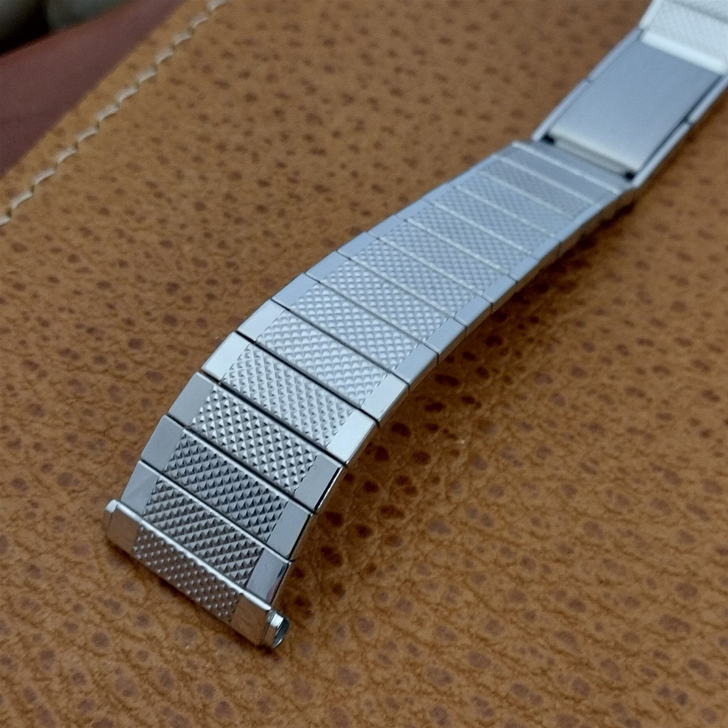 19mm 18mm 10k White Gold-Filled Speidel Enfield Unused 1970s Vintage Watch Band