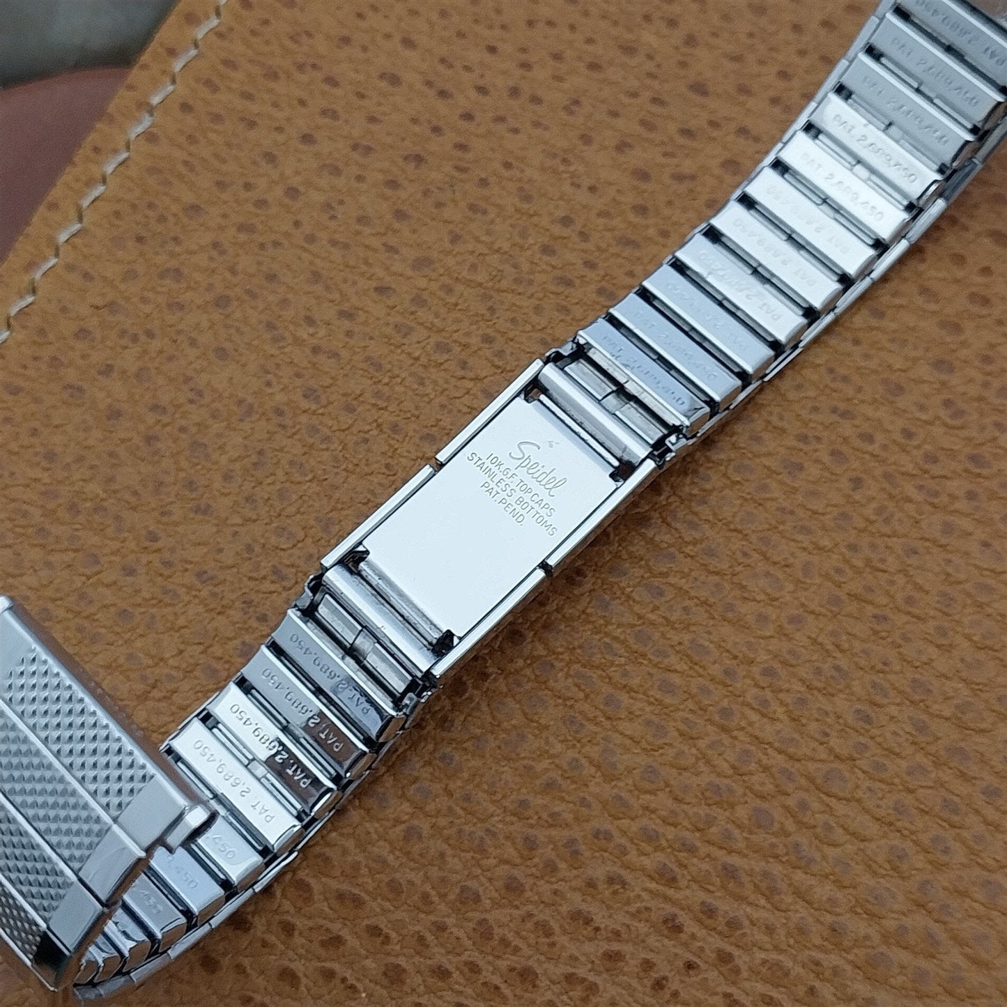 19mm 18mm 10k White Gold-Filled Speidel Enfield Unused 1970s Vintage Watch Band