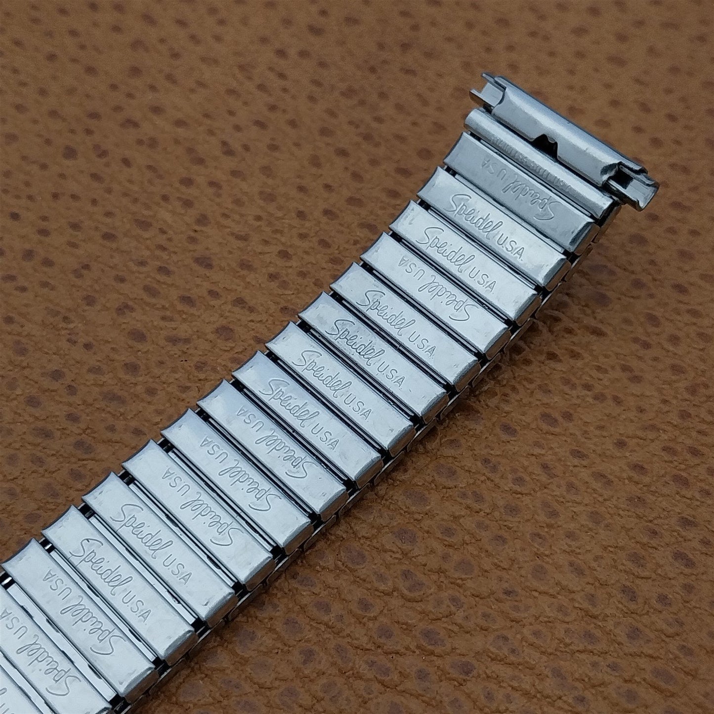 19mm 18mm 17mm 16mm Speidel USA Made Black & Stainless Vintage Watch Band Unused