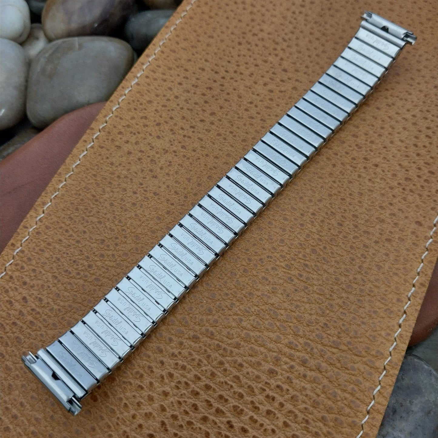 19mm 18mm 17mm 16mm Speidel USA Made Black & Stainless Vintage Watch Band Unused