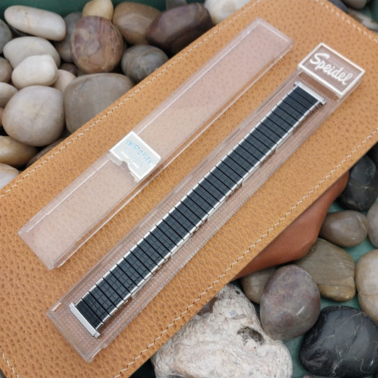 19mm 18mm 16mm Speidel Black & Stainless Steel Romunda Unused Vintage Watch Band