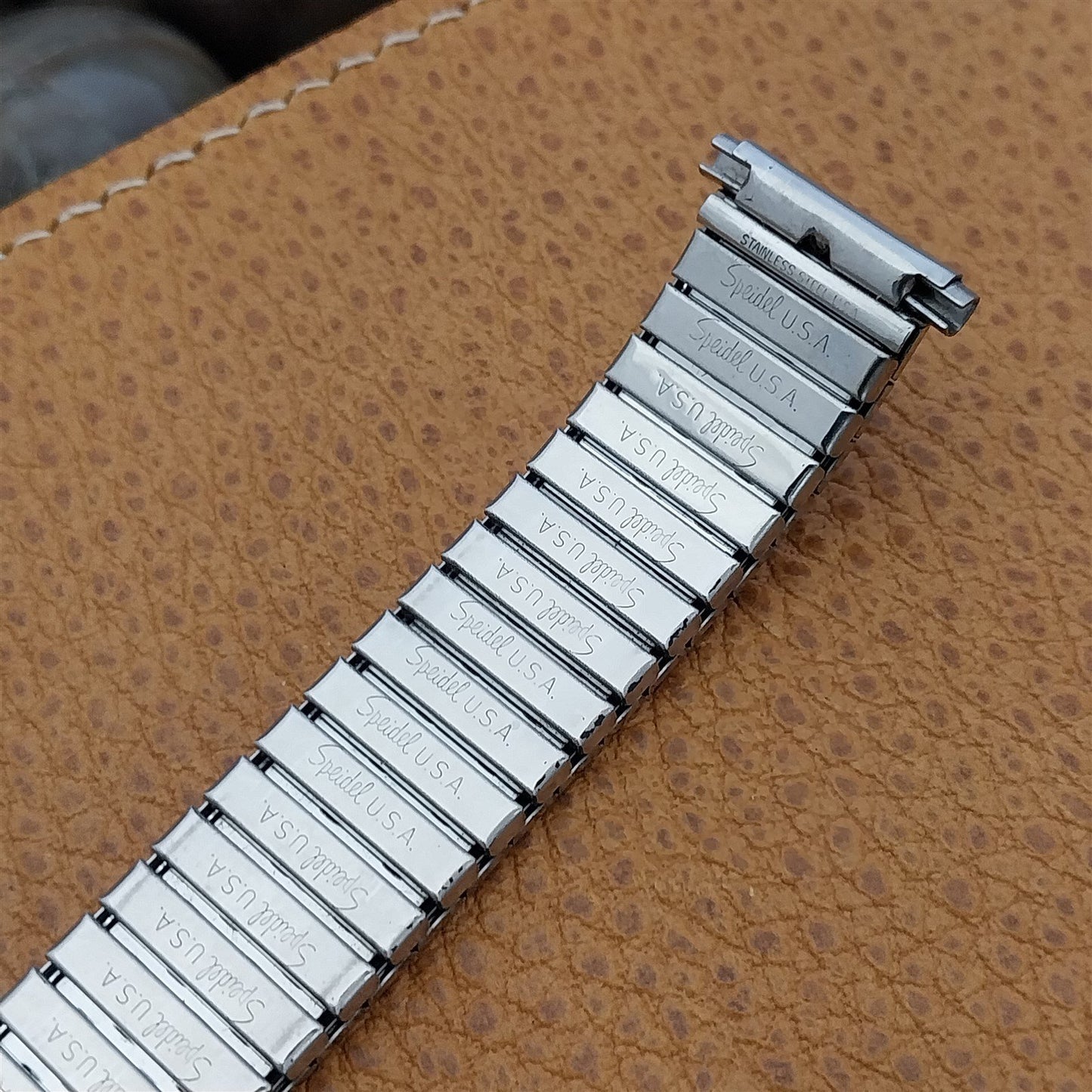 19mm 18mm 16mm Speidel Black & Stainless Steel Romunda Unused Vintage Watch Band